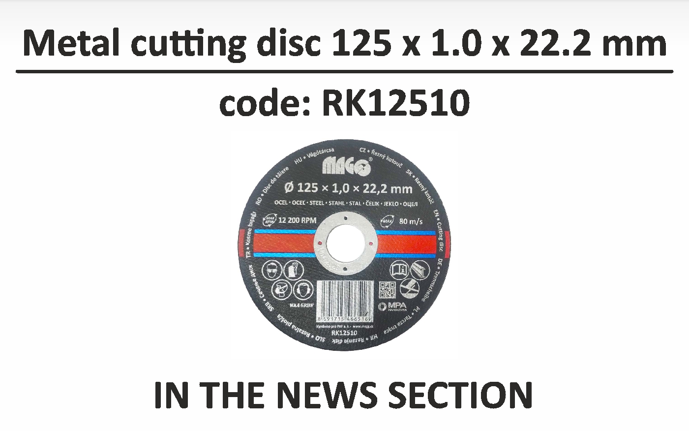 Cutting disc for metal 125x1,0x22,2mm